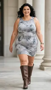 Plus Size Style Ruched Side Tank Top With Lining Fashion Photo
