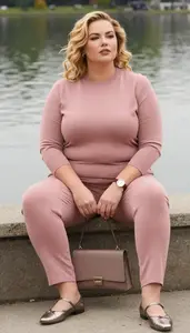 Plus Size Textured Knit Top Studio Fashion