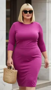 Plus Size Three Quarter Sleeve Top Stylish Shot