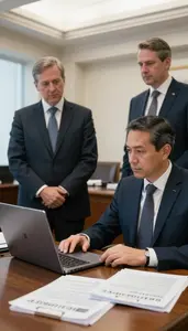 Pollster Lobbying Government Officials In In A Government Relations Office In A