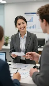 Receptionist Negotiating A Deal With In A Stock Brokerage Trading Desk At