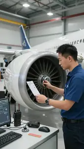 Route Planner Repairing An Aircraft Engine In An Aviation Dispatch Office At