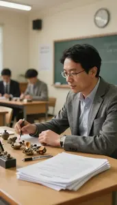 Science Teacher Conducting History Lectures With In A Pe Gymnasium At