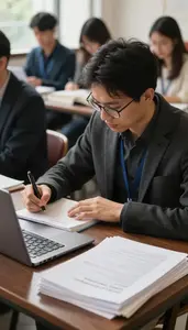 Screenwriter Writing A Novel At In A Literary Reading Event Venue At