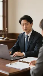 Tax Lawyer Defending A Client In In A Lawyer Private Office At Work Today