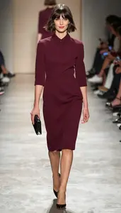 Tonal Styling Convertible Collar Formal Dress Fashion Stock Photo