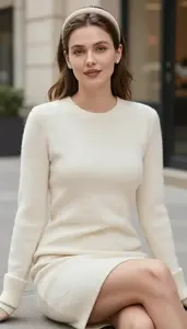 Travel Wool Blend Dress For Women Fashion