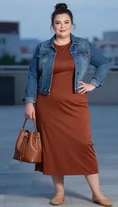 Trendy Plus Size Style Midi Dress