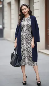 Womens Snake Print Dress Sophisticated Style