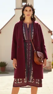 Attractive Light Skinned Woman Woman In Ethnic Print Dress