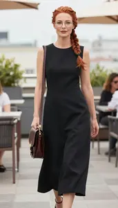 Black Contemporary Gown For Women Fashion Stock Photo