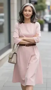 Blush Pink Lightweight Dress Polished Woman Fashion