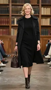 Bohemian Style Black Cashmere Sweater Dress Fashion