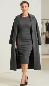 Charcoal Kick Pleat Evening Dress Glamorous Woman Fashion