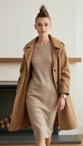 Classic Luxury Camel Cashmere Dress