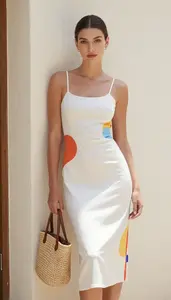 Colorful Summer Dress Stock Photo White Fashion