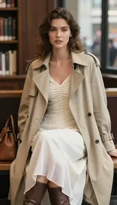 Cream Chiffon Maxi Dress Charming Woman Fashion