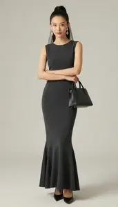 Editorial Mermaid Silhouette Formal Dress Anglo Woman Woman Fashion