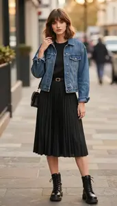 Editorial Pleated Midi Dress Beautiful Woman Woman Fashion