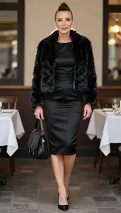 Editorial Silk Brocatelle Formal Dress Central European Woman Woman Fashion