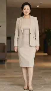 Elevated Basics Beige Structured Dress