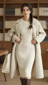 Fitted Silhouette Heavy Knit Dress Trend Forward Fashion