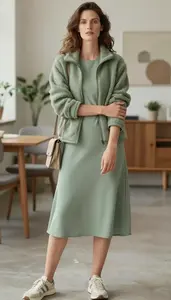 Layered Look Organdy Dress Fashion Stock Photo