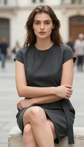 Lookbook Style Belted Work Dress Young Professional Elegant Woman