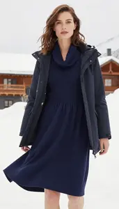Lookbook Style Cowl Neck Sweater Dress Woman In Mid 30s Elegant Woman