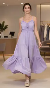 Luxury Fashion Lavender Boho Maxi Dress