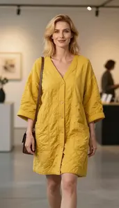 Modern Womenswear Mustard Yellow Relaxed Dress