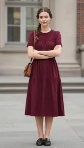 Resort Empire Waist Modest Dress For Women Fashion