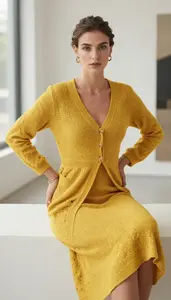Slim Fit Open Front Cardigan Dress Curated Look Fashion