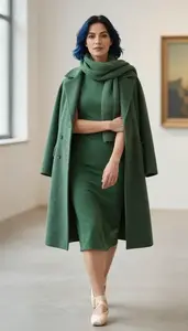 Straight Silhouette Midi Dress Minimalist Aesthetic