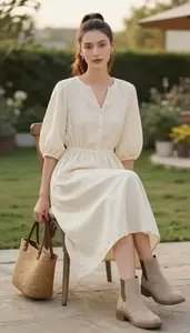 Style Inspiration Fitted Silhouette Muslin Dress