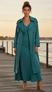 Teal Long Maxi Dress Glamorous Woman Fashion
