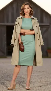 Well Dressed Caucasian Woman Woman In Shift Dress