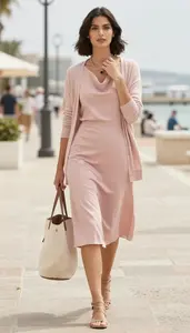 Womens Cowl Neck Midi Beautiful Style