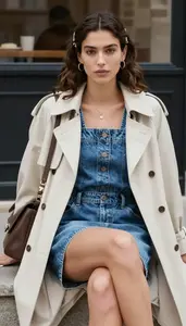 Womens Denim Overall Dress Charming Style