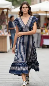 Womens Ethnic Print Dress Radiant Style