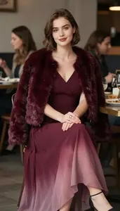 Womens Ombre Chiffon Gown Classy Style