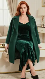 Womens Velvet Ruffle Gown Well Dressed Style