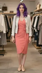 Below Knee Dress Stock Photo Coral Fashion