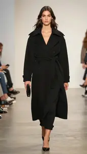 Black Runway Inspired Gown For Women Fashion Stock Photo