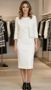 Bohemian Style White Conservative Midi Dress Fashion