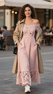 Boxy Fit Off Shoulder Maxi Structured Elegance
