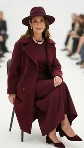 Burgundy Contemporary Gown Fabulous Woman Fashion