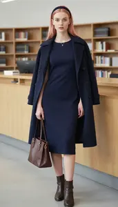 Business Shift Dress Modest For Women Stock Photo