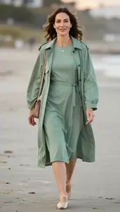 Casual Solid Midi Dress For Women Stock Photo