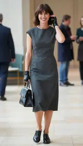 Charcoal Midi Cocktail Dress Graceful Woman Fashion